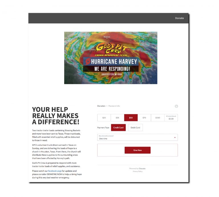 idonate Landing Page Pit Crew 768x691